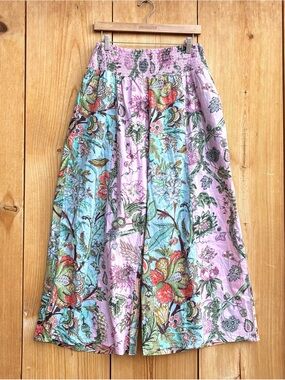 Sacred Threads NWT Floral Cotton Wide Leg Pants Sz L/XL